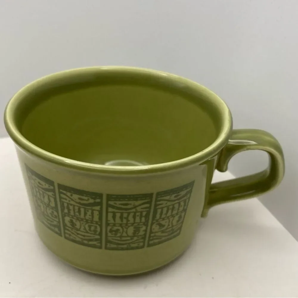 Vintage Taylor Smith & Taylor Oasis Green Pattern Set of 3 Cups